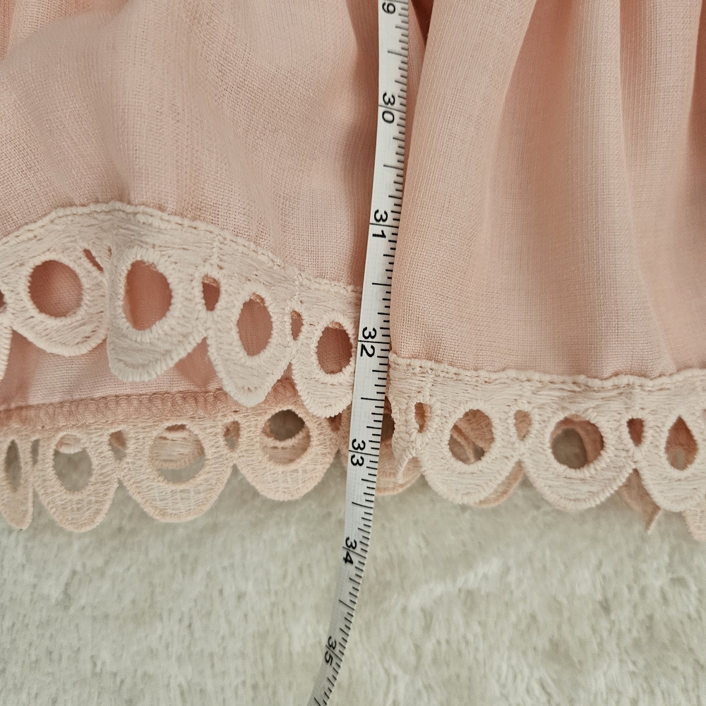 Pink Lace Dress Size S Cottagecore Feminine Coquette Girl Pastel Ruffle Bohemian - Picture 11 of 13